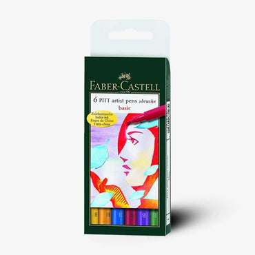 Faber-Castel PITT Artist Brush Pens Pack Of 6 The Stationers